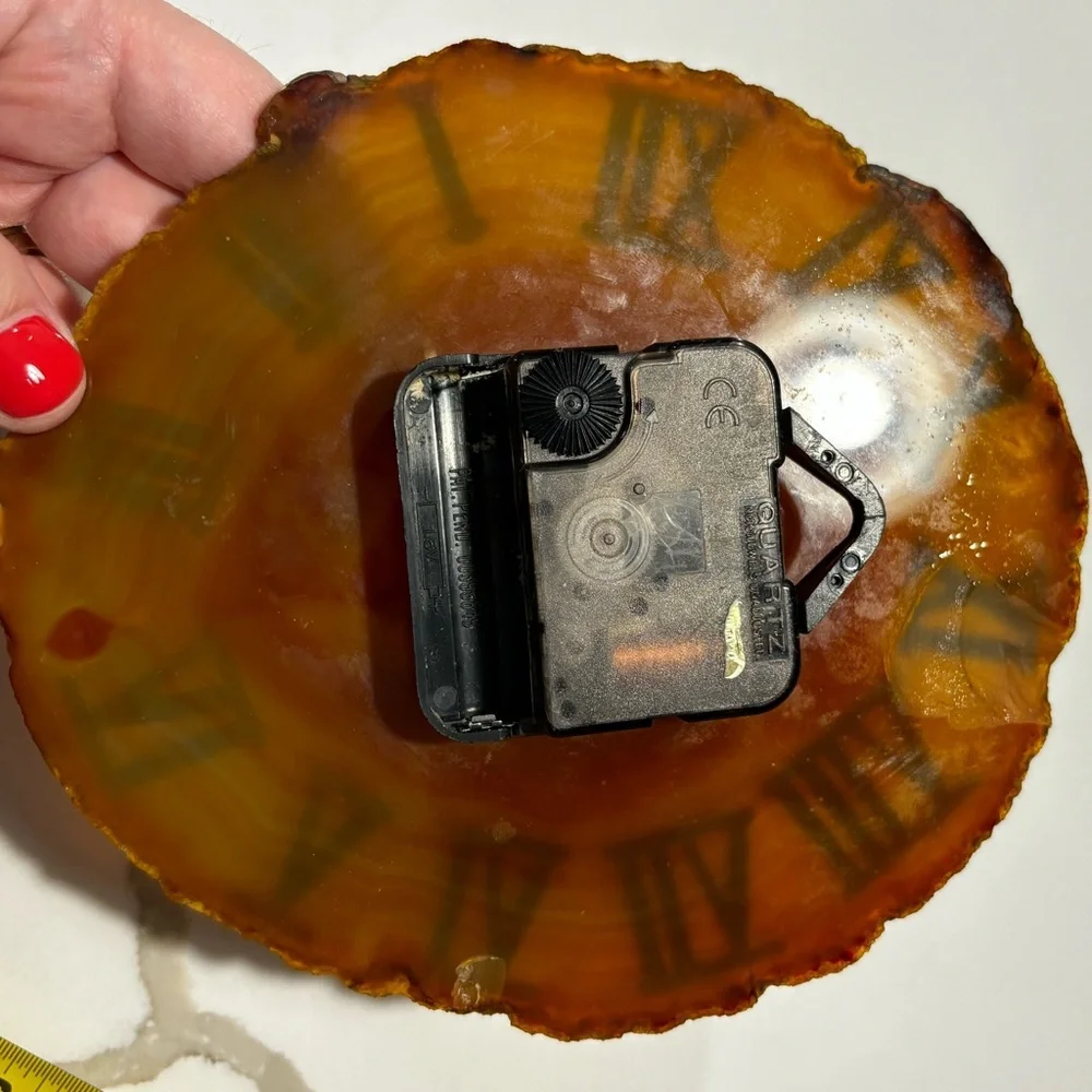 Vintage Agate Slice Clock